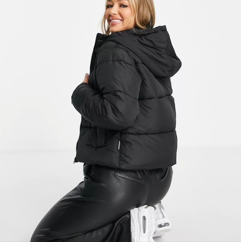 Missguided Black Hooded Padded Puffer Jacket